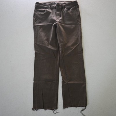 Eddie Bauer T10 Slim Straight Raw Hem Brown Stretch Denim Womens Jeans