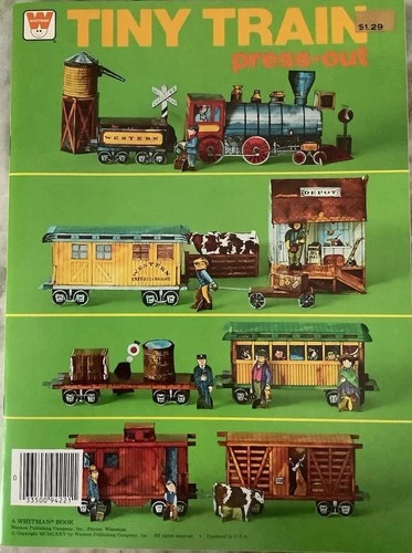 1975 Tiny Train Press-Out Book Whitman NOS Unpunched