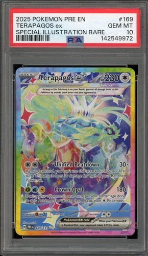 Pokemon Terapagos ex Prismatic Evolutions Special Illustration Rare #169 PSA 10