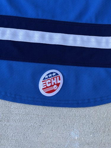 Jersey Athletic Knit Jacksonville Icemen ECHL Jersey Dark Blue White Youth Small - Picture 9 of 13