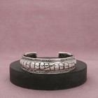 sterling silver vintage pebbled pattern cuff bracelet size 6.25in