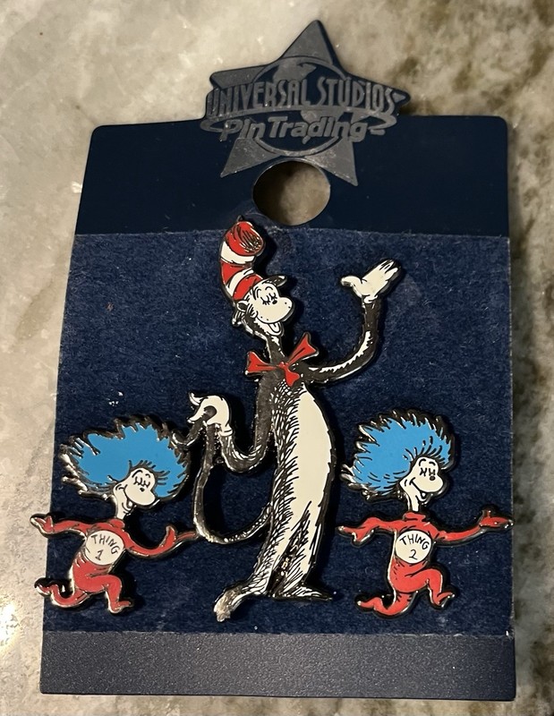 Universal Studios Cat in the Hat Thing 1 & Thing 2 Dr. Seuss Metal Pin