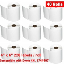 40 Rolls 4"x6" Direct Thermal Shipping labels Compatible With Dymo 4XL 1744907