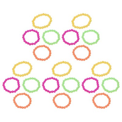 20 Pcs Bunte Plastikarmbänder Perlenarmbänder Für Damen Kostümzubehör