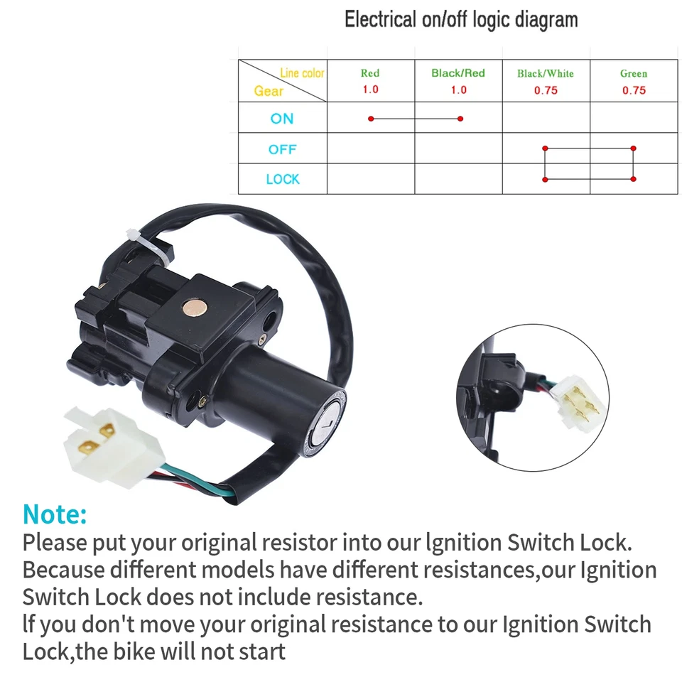 Interruptor de encendido apto para Honda CBR600 F4 F4I 1999-2002 bloqueo de tapa de gas combustible CBR900RR Foto 2 de 4