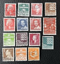 Lot de 15 timbres anciens du Danemark années diverses - Stamps H103