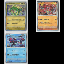 Kyogre Rayquaza Groudon Weather Trio Holo Rares 3x Pokemon Card Set