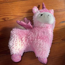 FAO Schwarz Glow Brights Toy Plush LED Sound Pink Llamacorn Stuffed Animal New