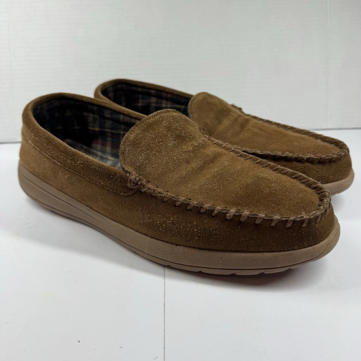 Brown Minnetonka Moccasin Slippers for Men for sale | eBay