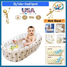 New Inflatable Baby Bath Tub with Air Pump Portable Travel Bathtub Bear
