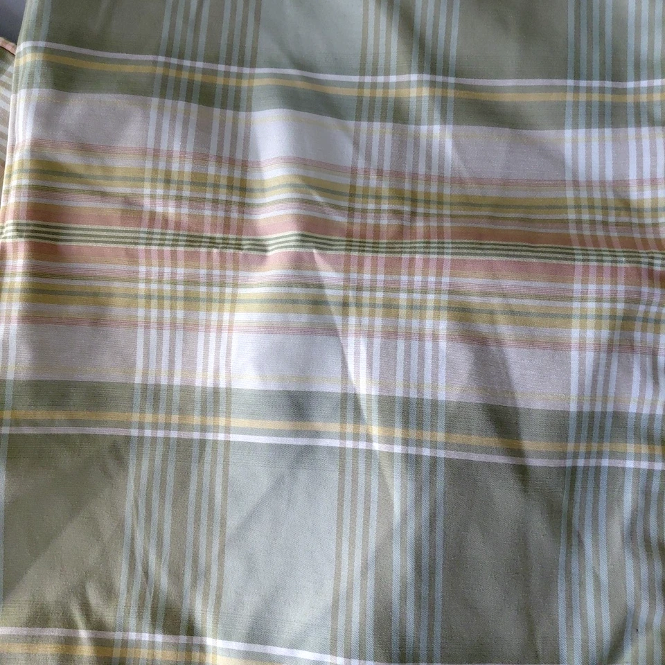 Juego de 2 fundas de almohada de campo REINA a cuadros verde + crema francés country chic Foto 2 de 4