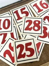 21 Vintage Country General Store Display Price Tag 2.75" X 2.75"  Red & Black