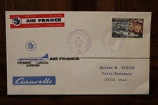 1967 1. pierwszy lot 1 szt. vol FRANCJA Paryż Oujda okładka Poczta lotnicza Maroc Caravelle