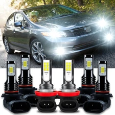 For Honda Civic 2006-2012 2013 2014 2015 LED Headlight High/Low Fog Light Bulbs