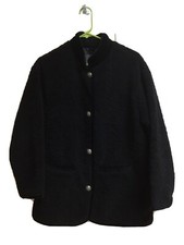 Tsunami Women’s Fleece Jacket, S/p, Black, Velveteen Trim, Stand Up Collar