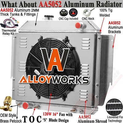 4-Row Radiator Shroud Fan for 1979-91 Ford E100 E150 E250 E350 Econoline 5.8L V8