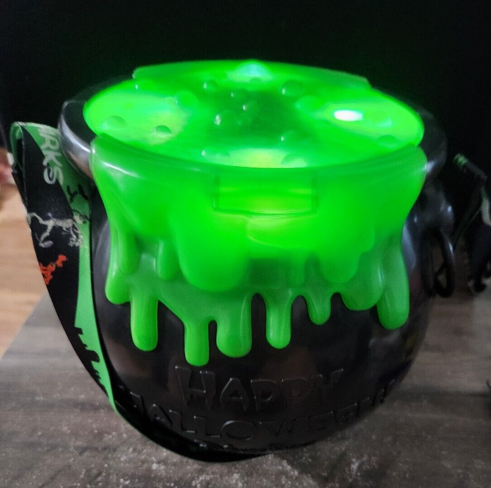 2018 Disney Parks Green Poison Apple Caldron Popcorn BucketLights Up