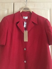 John Lewis Gorgeous Red Ladies Linen Silk Short Sleeve Jacket BNWT Size 20