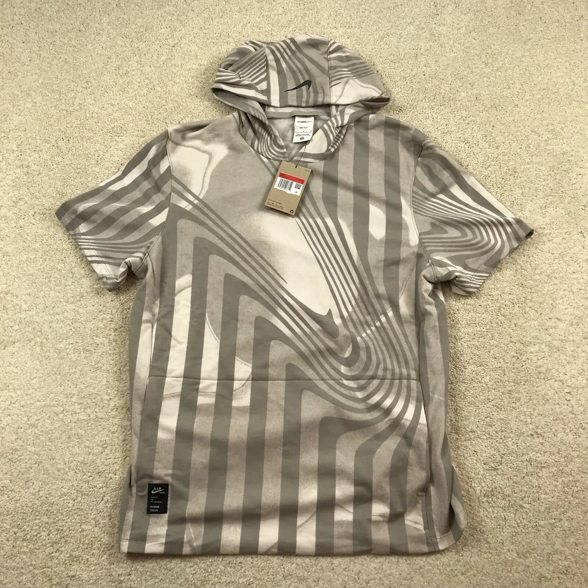 Nike Yoga Mens Large Robbie Simon Training Hoodie Short Sleeve