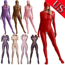 Women's One Piece Thin Bodystocking Tights Zentai Full Body Jumpsuit Lingerie