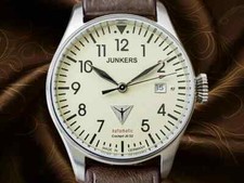 JUNKERS Cockpit JU52 Automatik Deutsche Uhr Ref.6150-5 Skelettboden Box Papiere