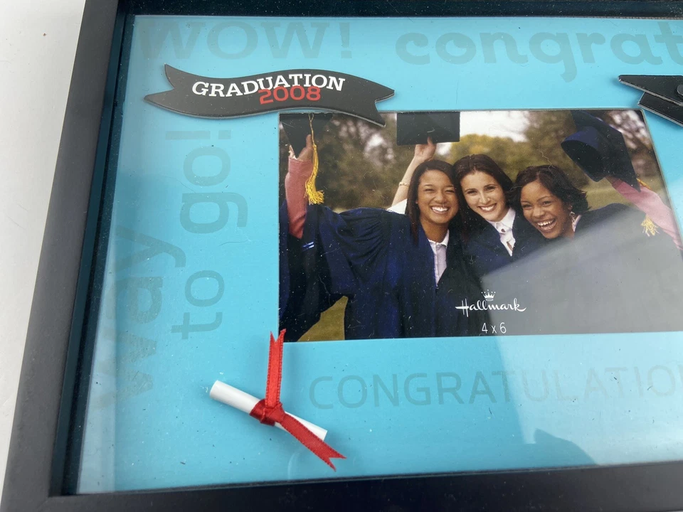 Marco de fotos de 10,5 pulgadas por 7,5 pulgadas marco de graduación 2008 caja de sombra artesanía negro Foto 3 de 4