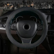 DIY Faux Fur Car Steering Wheel Cover with Needles Thread Stitch Wrap Sew Crafts
