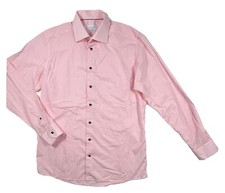 ETON Mens 16 41 Pink White Check Contemporary Fit Luxury Cotton Dress Shirt