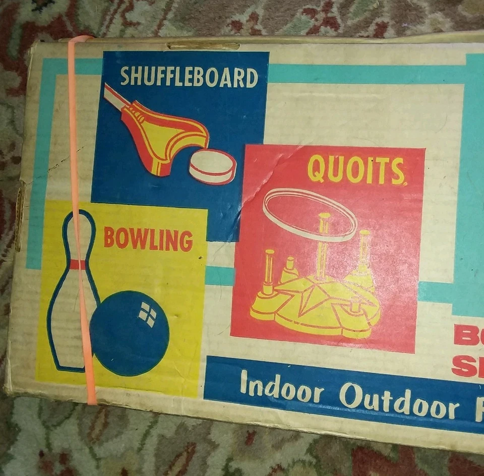 Vintage toy TRANSOGRAM 1959 SPORTS COMBINATION QUOITS GOLF SHUFFLEBOArd bowling - Image 3 of 4