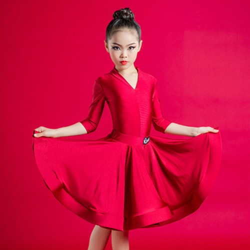Children Latin Dance Costumes Girls Professional Competition Dancing Dress Wear - Picture 34 of 48