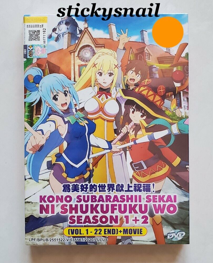 DVD Anime Kono Subarashii Sekai Ni Shukufuku Wo Season 1+2 (1-22) English  Sub