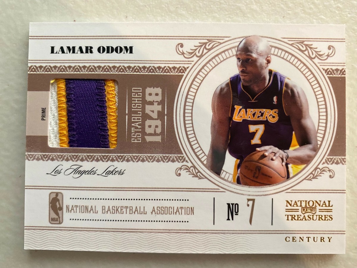 Lamar Odom Lakers jersey patch card # 14/25 National