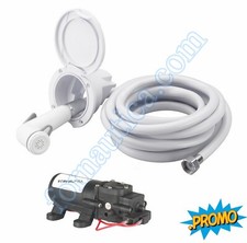 KIT POMPA AUTOCLAVE BARCA E CAMPER -  12V CON TUBO E DOCCETTA E BOX