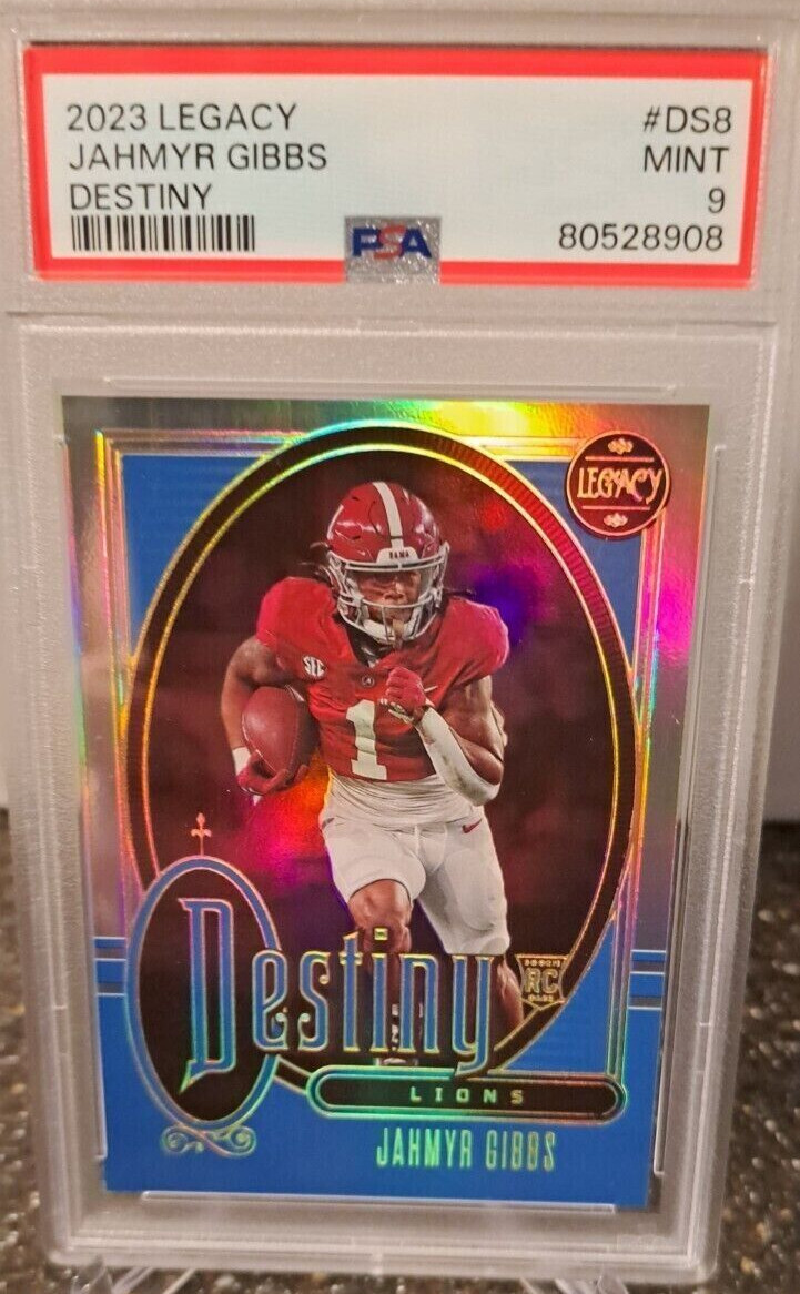 Jahmyr Gibbs ROOKIE 2023 Legacy Football Destiny Case Hit  SSP RC PSA 9