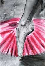Feet Painting Ballet Original Art Dance Watercolor Foot Artwork Small Wall Art