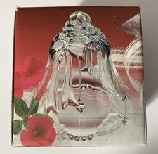 Mikasa Home Beautiful Glass 4.5" Bell Gala Frosted Bow & Holly Made in Germany