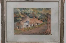 Hamid Zaki , Egyptian ,1908_1968  watercolor  Painting On cardboard Signed aquar