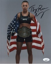 UFC Championship Rose Thug Rose Namajunas Signed Autographed 8x10 Photo JSA COA