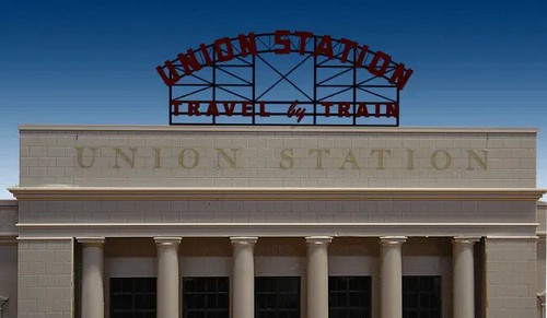 UNION STATION ROOFTOP BILLBOARD ANIMATED SIGN - O-SCALE- LIGHTS, FLASHES & MORE