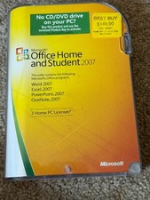 Microsoft MS Office 2007 Home  Student Genuine Disc With Product Key w/ Case  