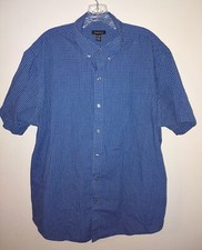 Men's Van Heusen Blue Checkered Button Up Shirt Size XL