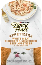 Purina Fancy Feast Appetizers Lickable Grain Free Cat Food Topper White Meat Chi