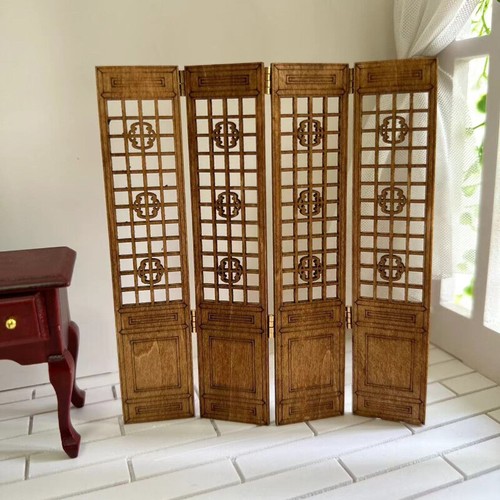1Set 1:12 Scale Dollhouse Miniatures Japanese-style Screen Unfinished Furniture - Picture 7 of 7