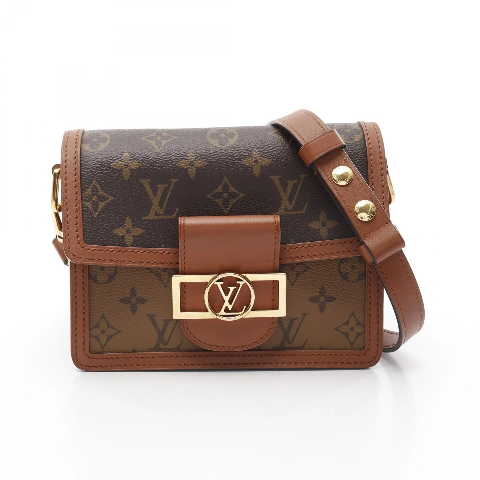LOUIS VUITTON（LV） Borsa a tracolla Louis Vuitton Dauphine MINI M44580 monogramma retro marrone beige LV