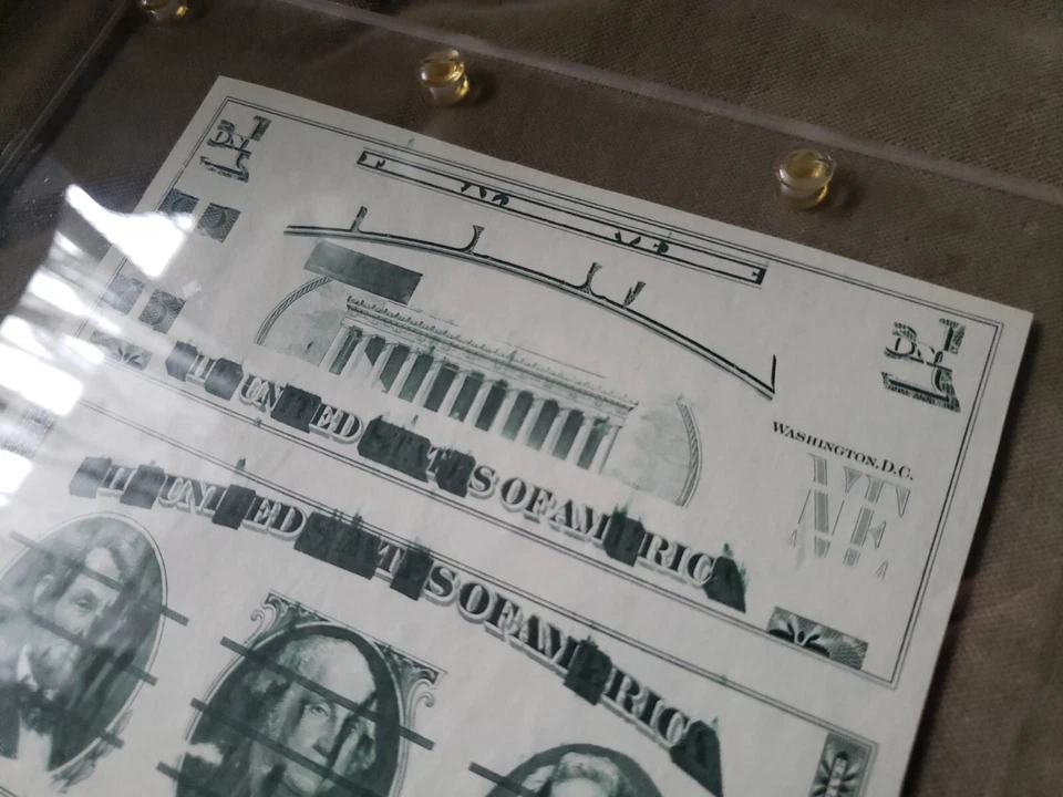 Giori Test Note 1970 Uncut Pair Washington Centered  - Image 2 of 4