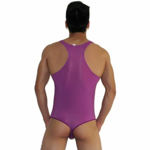Mens Bodysuit Leotard Tank Top Jumpsuit Bodywear Underwear Stretch Tights Soild - Picture 5 of 10