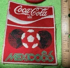 VINTAGE COCA COLA SOCCER PATCH Mexico 1986 MR