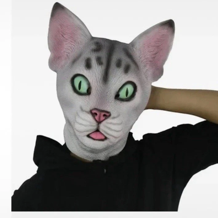Cat Mask Costume Party Latex Animal Cat Cosplay Mask Brand New In Box