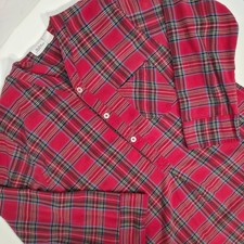 Vintage Vermont Country Store XL Nightshirt 100 Cotton Flannel Red Plaid