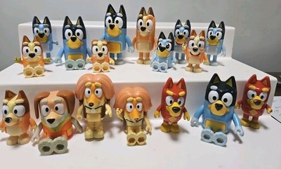 17 Bluey & Friends Family Figures Bandit Chili Bluey Bingo Indy Bin Man Rusty